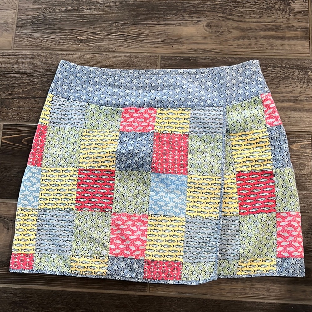 Adorable beachy Vineyard Vibes patchwork skort